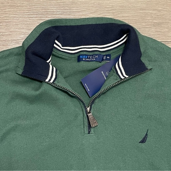 Nautica Men’s Navtech Classic Fit Quarter Zip Sweater Green Sz XXL NWT - Picture 7 of 9